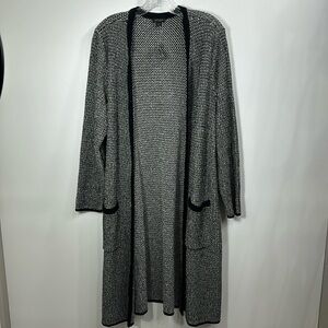 J. Jill Wherever collection black  long open cardigan size large petite. NWT.